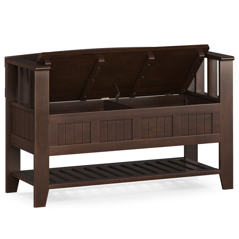 Simpli Home Acadian Entryway Storage Bench with Shelf image number 3