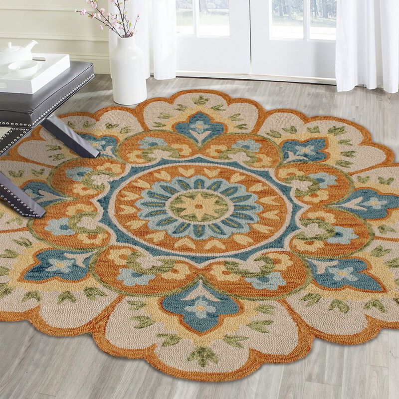 LR Home Dazzle Wool Area Rug Indoor