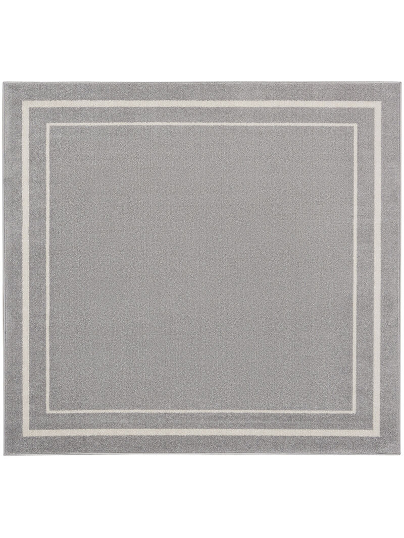 Nourison Essentials NRE02 Gray/Ivory 5' x Square Rug