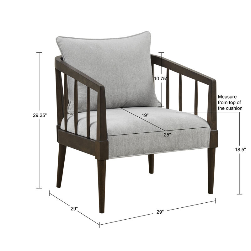 Josefine Spindle Accent Armchair with Removable Back Pillow