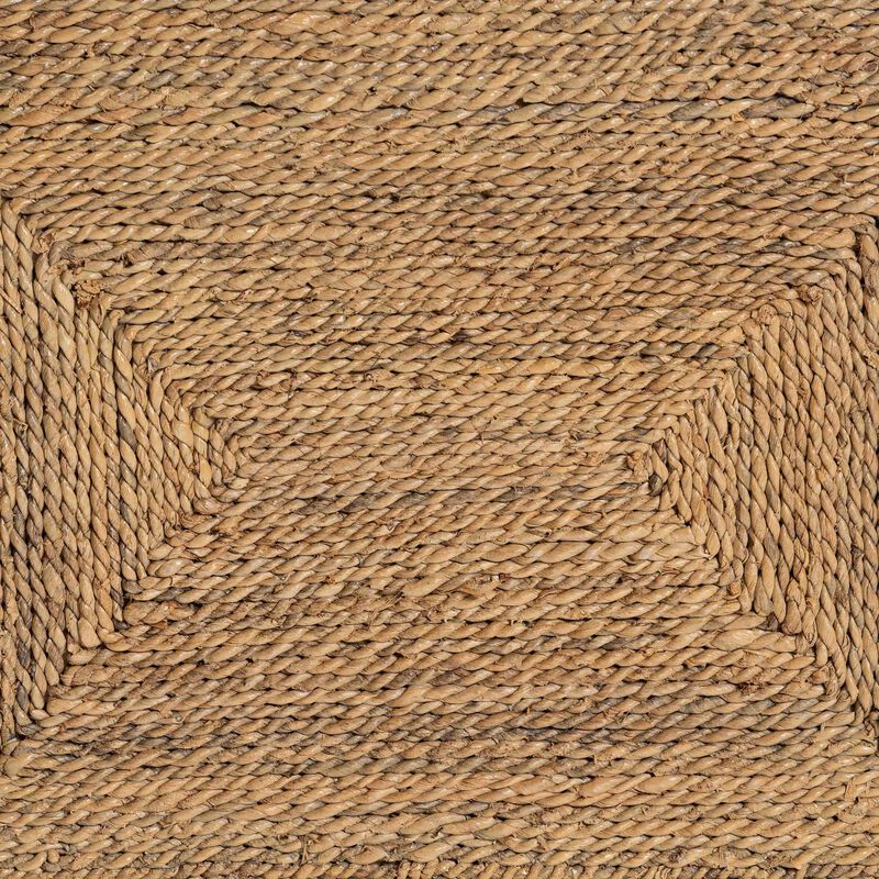 bali & pari Anfield Modern Bohemian Natural Seagrass and Mahogany Wood Dining Chair