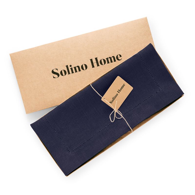 Solino Home Medium Weight Hemstitch 100% Linen Table Runner &ndash; Handcrafted, Machine Washable, Perfect for Holiday and Everyday Dining