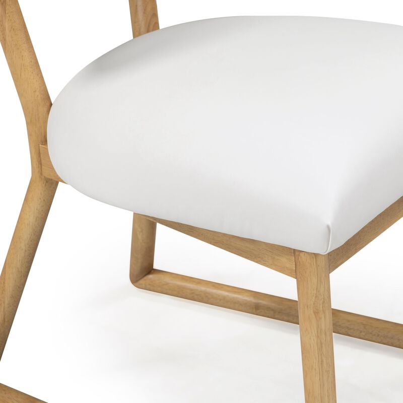Tov Furniture Bobbie Cream Vegan Leather and Grey Vegan Shearling Dining Chair image number 7