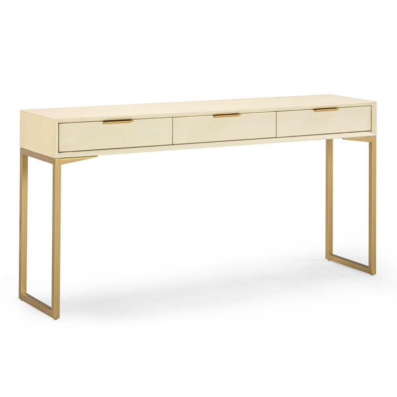 Pesce Cream Shagreen Console Table image number 1