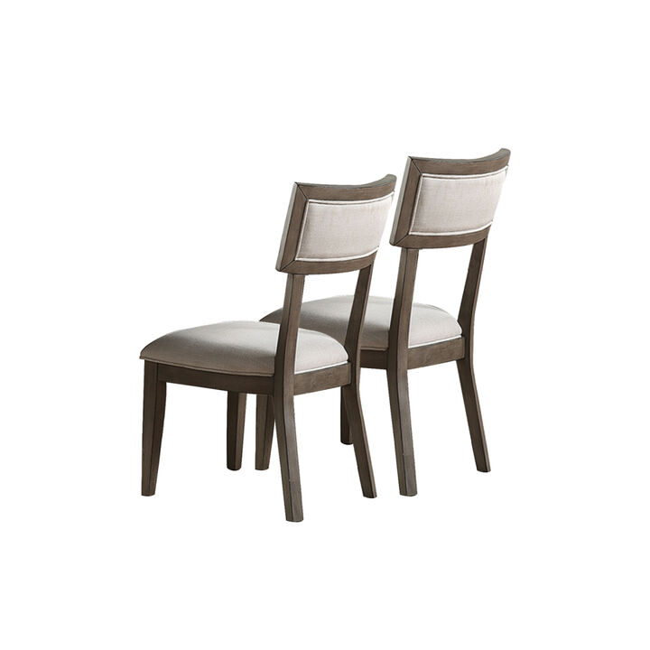 White Fabric Upholstery Dining Chair, Grey (Set of 2)