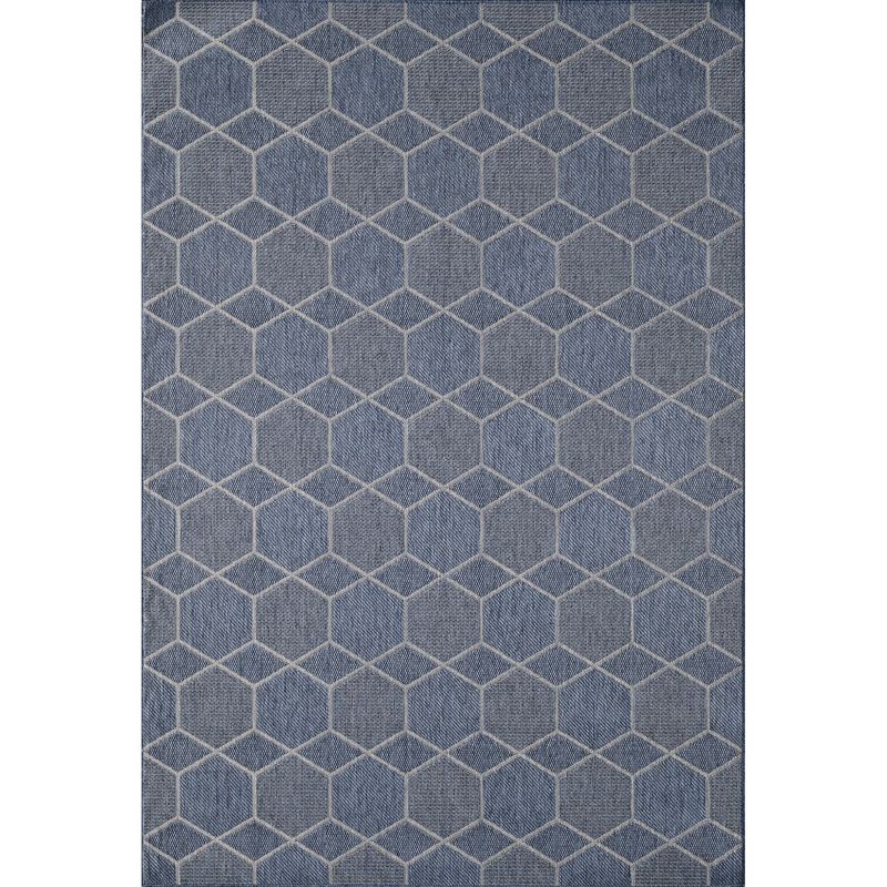 Provo 5789 Blue Geo Area Rug, Size - 5'3 x 7'7