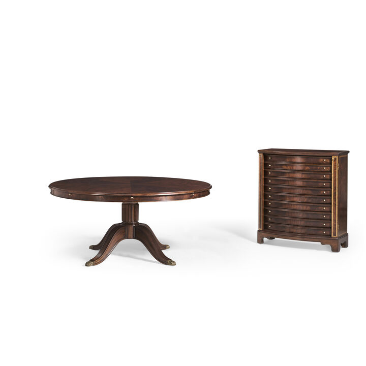Mahogany Extending Dining Table with Storage Cabinet for Leaves