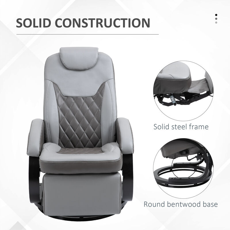 Hivvago Adjustable Swivel Recliner Armchair with Footrest image number 6
