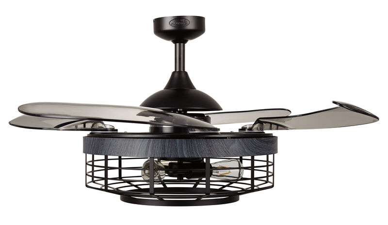 Fanaway Montclair 48" Retractable Blade Ceiling Fan with Light and Remote, Modern Fandelier Ceiling Fan, Patented Design Technology, Stronger Thicker Blades, Black image number 2