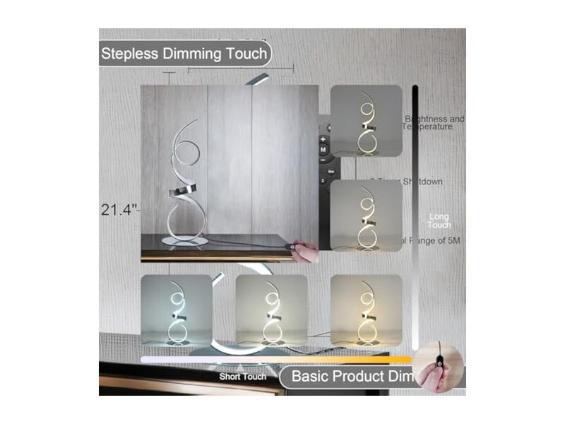 Dimmable Touch Control LED Modern Desk Lamp For Living Room Bedroom Bedside image number 2