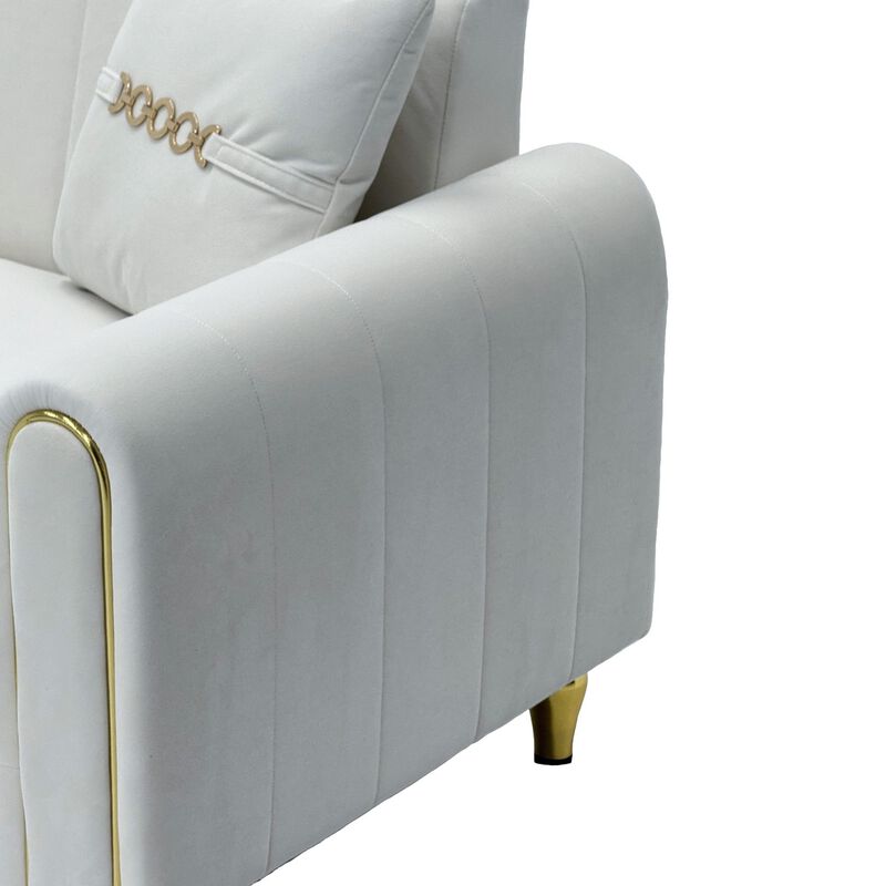 Dosjig Glam Tufted Velvet Sofa image number 6