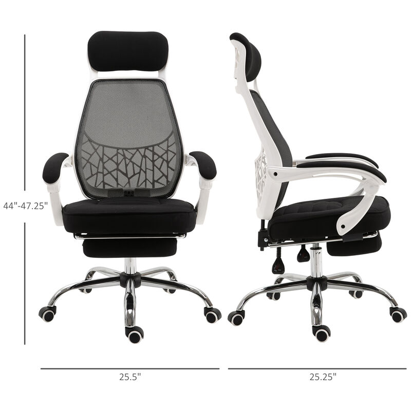 GOODSILO Ergonomic High Back Mesh Office Chair with Adjustable Lumbar Support and Retractable Footrest image number 2