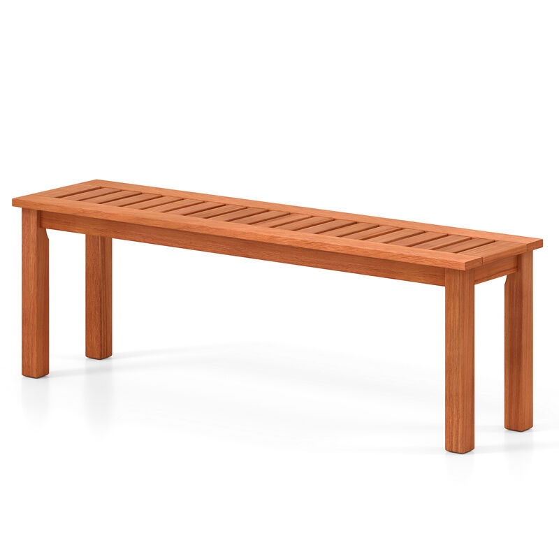 Weather-Resistant Wood Bench &ndash; 2-Person Slatted Seat for Yard or Balcony