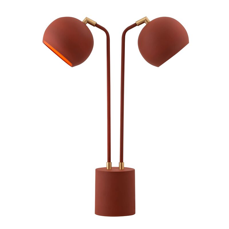TOV Furniture Hubli 21.7" H Modern Iron Metal Table Lamp in Red Terracotta image number 2