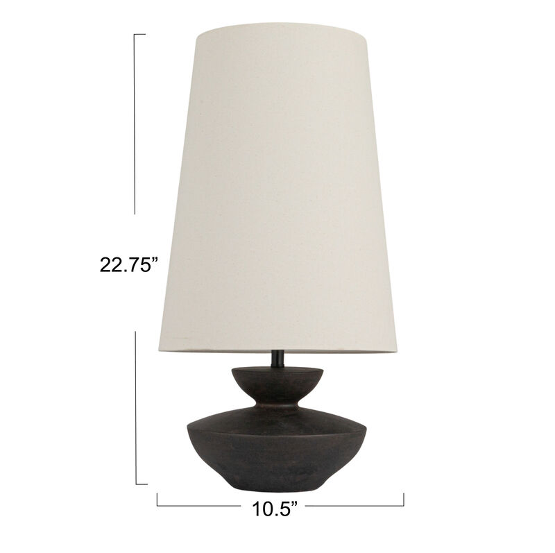 Resin Table Lamp with Sculptural Base, Black image number 2