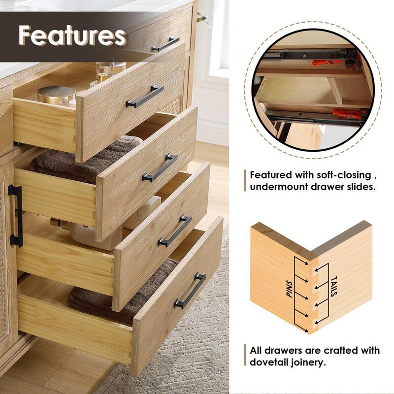 Altair Double Bathroom Cabinet Vanity Base without Top and Sink, no Mirror