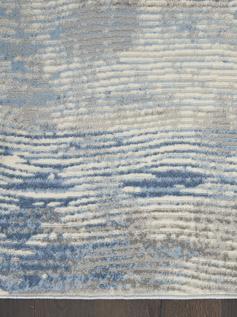 Solace SLA01 Ivory/Gray/Blue 2'3" x 7'3" Rug image number 2