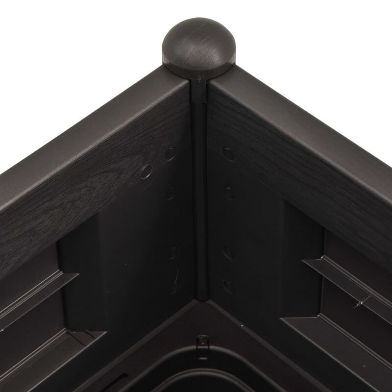 Outdoor Raised Flower Bed with Drainage, 39 Inch Gray Polypropylene image number 4
