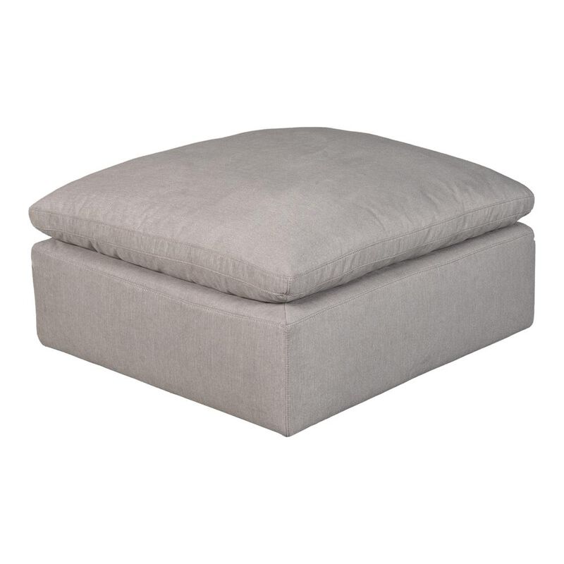 Moe's Home Collection Terra Condo Ottoman Livesmart Fabric Light Grey image number 4