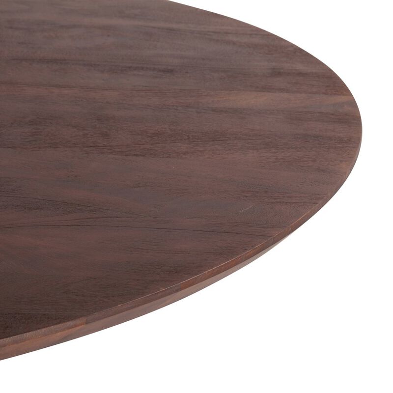 World Interiors Oxford 60 Dining Table in Mango Wood with Walnut Finish