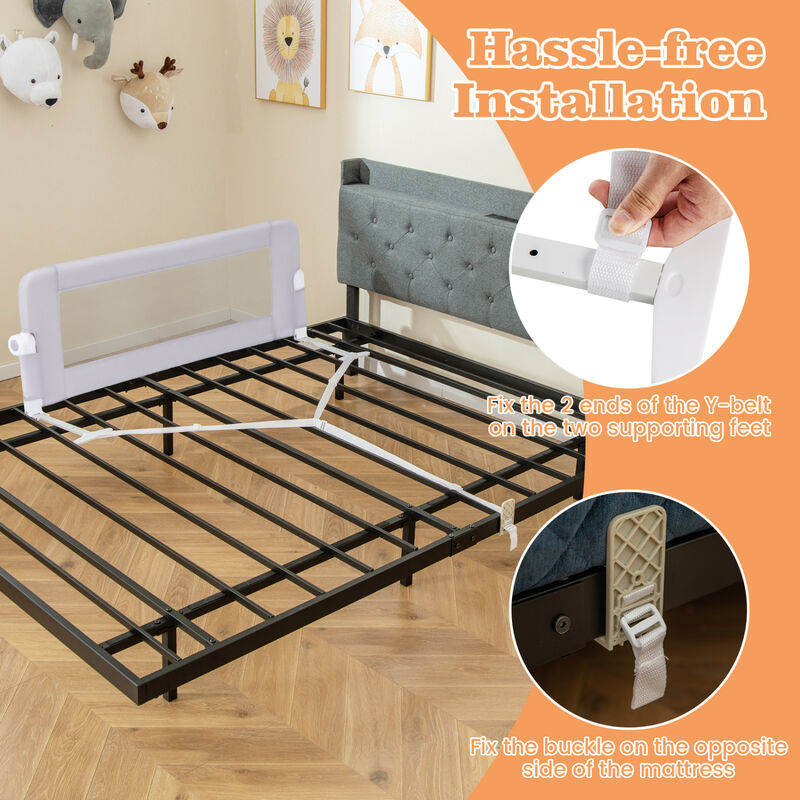 Foldable Baby Bed Guard Rail with Swing Down Design for Bedroom image number 4