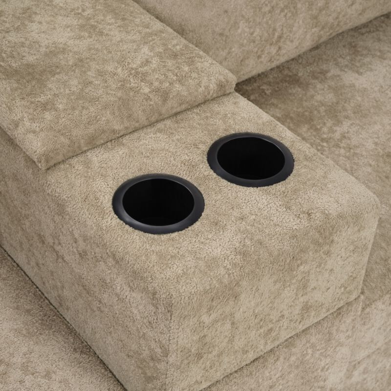 Guftem Modern 5‑Seat U‑Shaped Chenille Sectional Sofa image number 8