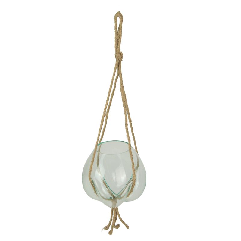 Hanging Molten Glass Terrarium Planter, 9x9 Inch, Handmade image number 2