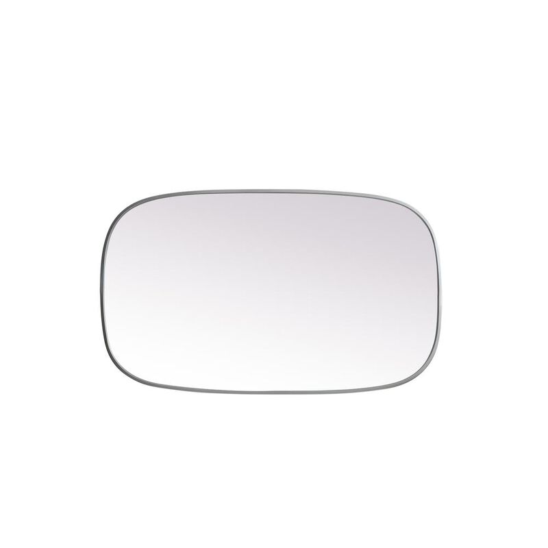 Elegant Decor Metal Frame Oval Mirror 24x40 Inch in Silver