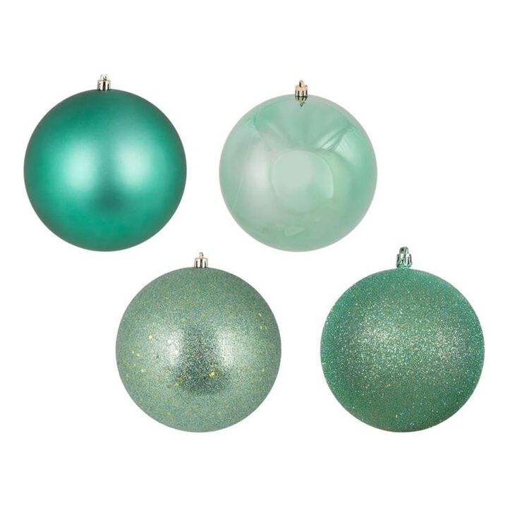 Vickerman 4" Seafoam Grn 4 Finish Ball Asst 12/Bx