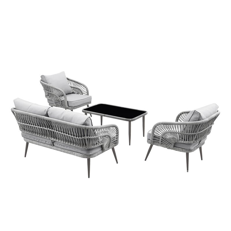Inspired Home Arsema  Outdoor 4pc Seating Group image number 5