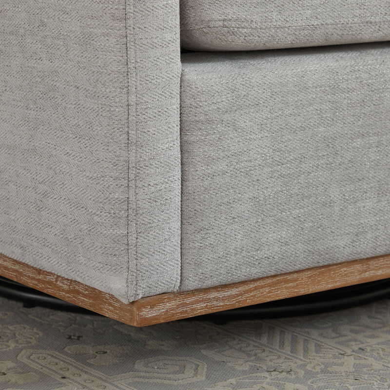 GOODSILO Square Swivel Accent Chair with 360-Degree Rotation and Plush Upholstery for Modern Living Spaces image number 8