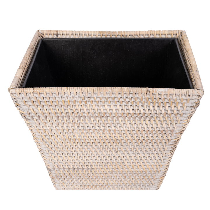 Rectangular Tapered Waste Basket with Metal Liner