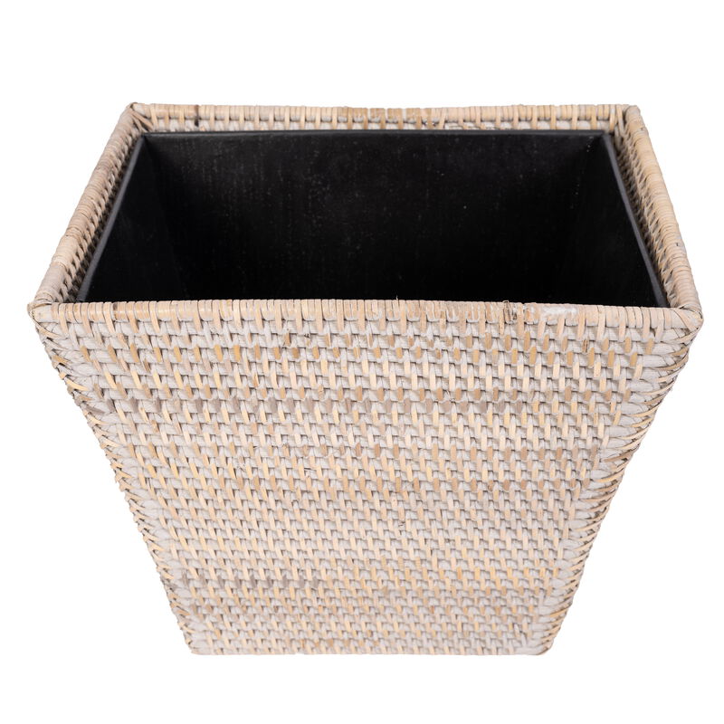 Rectangular Tapered Waste Basket with Metal Liner image number 0