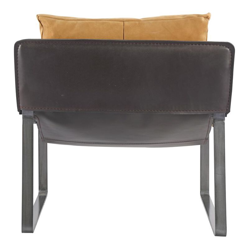 Contemporary Industrial Tan Leather Club Chair, Belen Kox