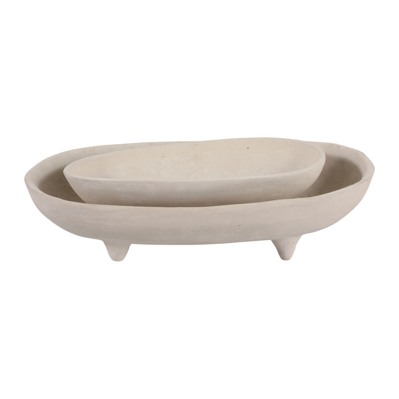 Paper Mache Footed Oval Bowls image number 0
