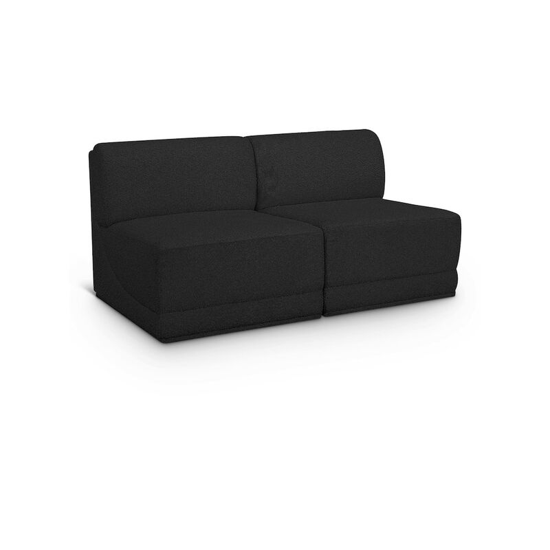 Meridian Furniture Ollie Black Boucle Fabric Modular Sofa