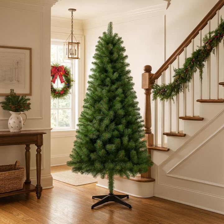 6FT Hinged Unlit Artificial Christmas Tree with 582 Tips