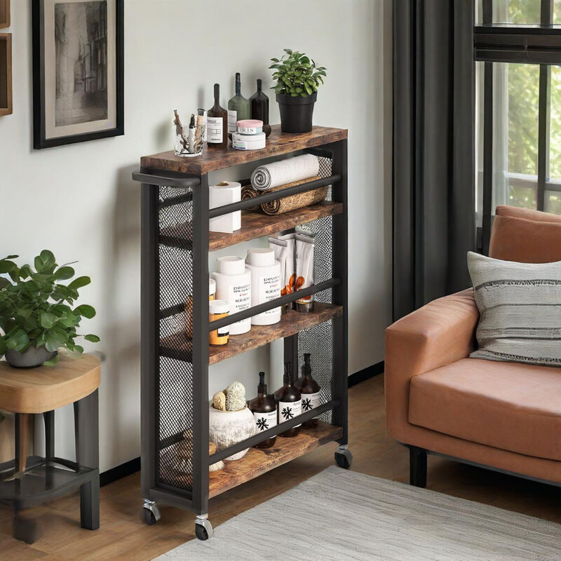 Contemporary Floating Shelf Organization Cart Perfect For For Home or Office Organization image number 1