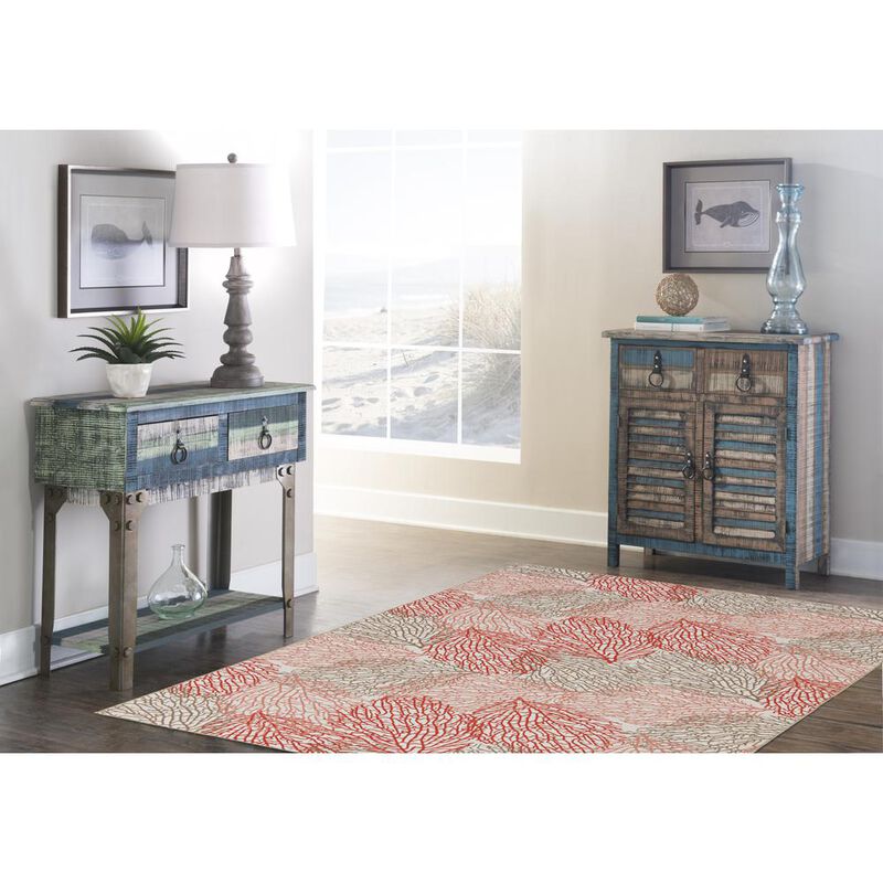 Linon Washable Haylee Ivory/Coral, Rug image number 5