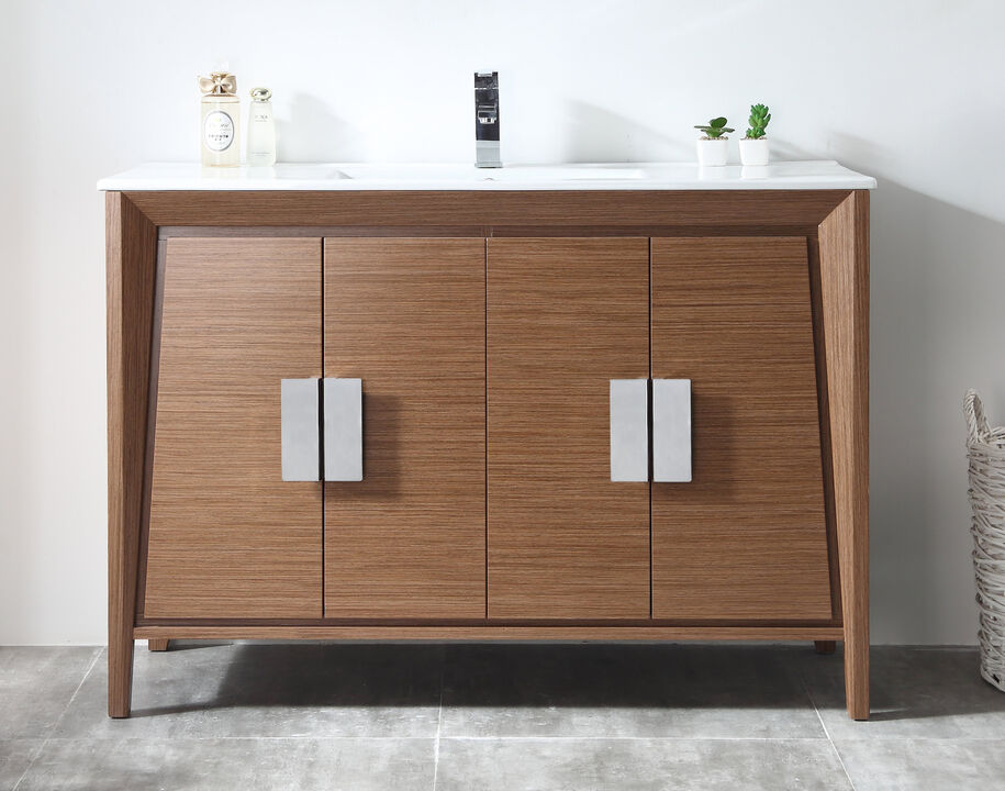 48 inch Larvotto Light Wheat Color Modern Bathroom Sink Vanity