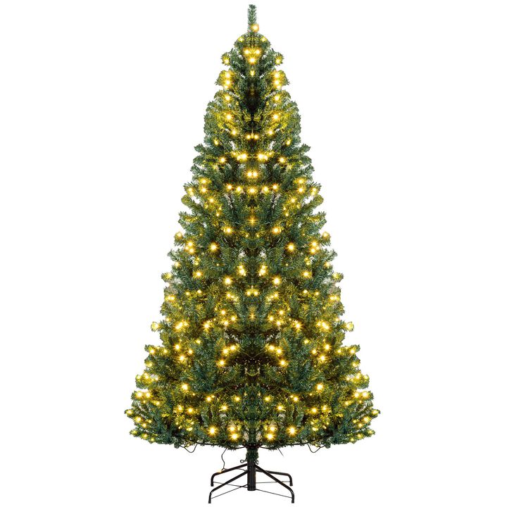 7.5 ft Tall Prelit Christmas Tree Douglas Fir Artificial Christmas Tree with Realistic Branches