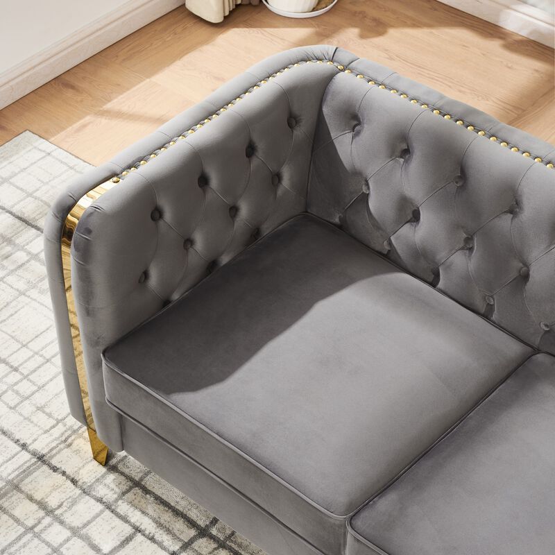 Klurox Velvet accent Loveseat image number 4