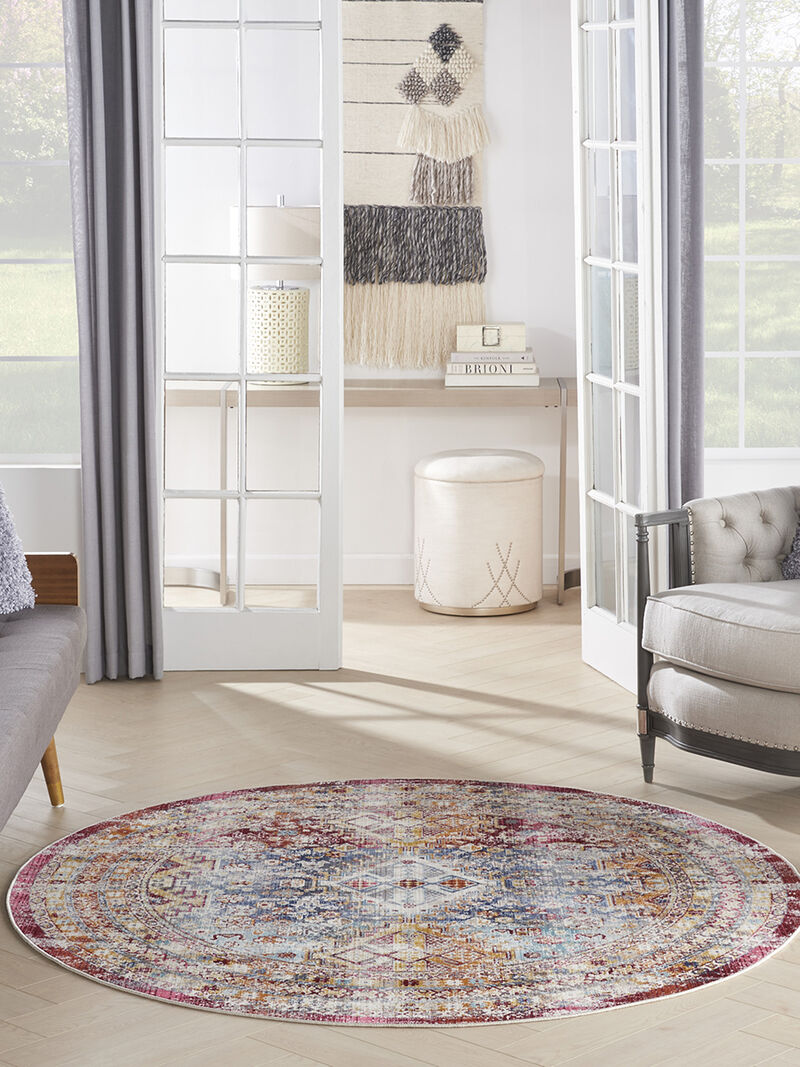 Vintage Kashan VKA09 Multicolor 6' x Round Rug