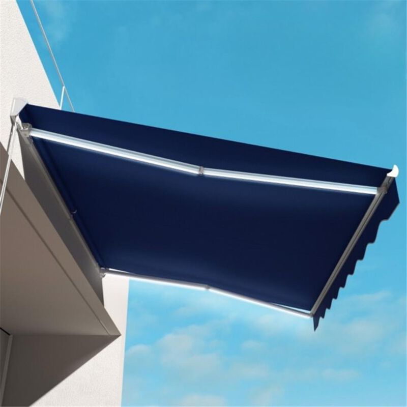 Electric Outdoor Awning, Automatic Retractable Sunshade for Deck, Balcony & Garden