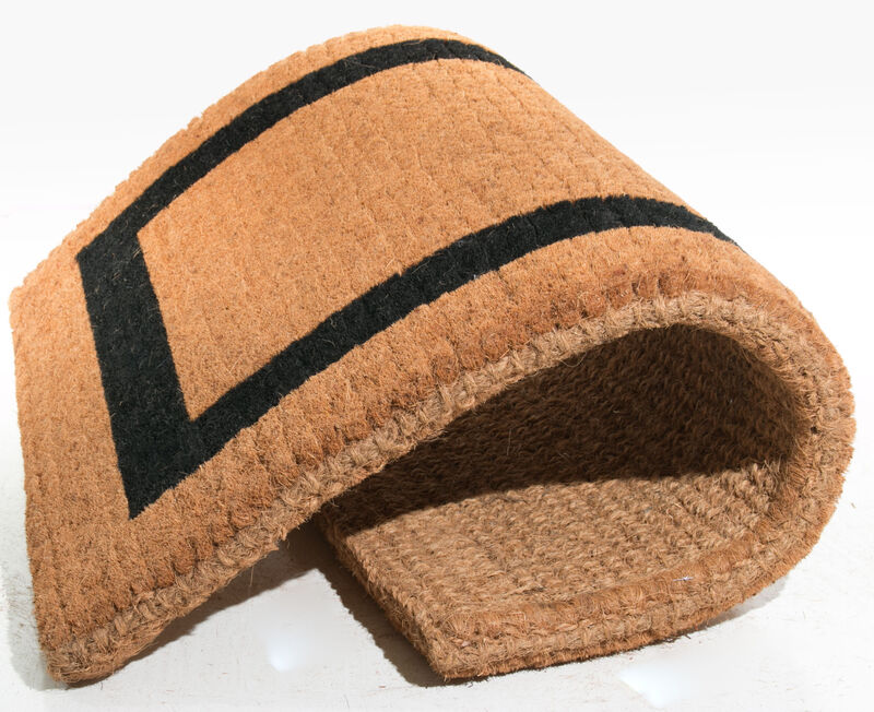 HomeRoots 36" X 60" Brown and Black Coir Outdoor Door Mat image number 3