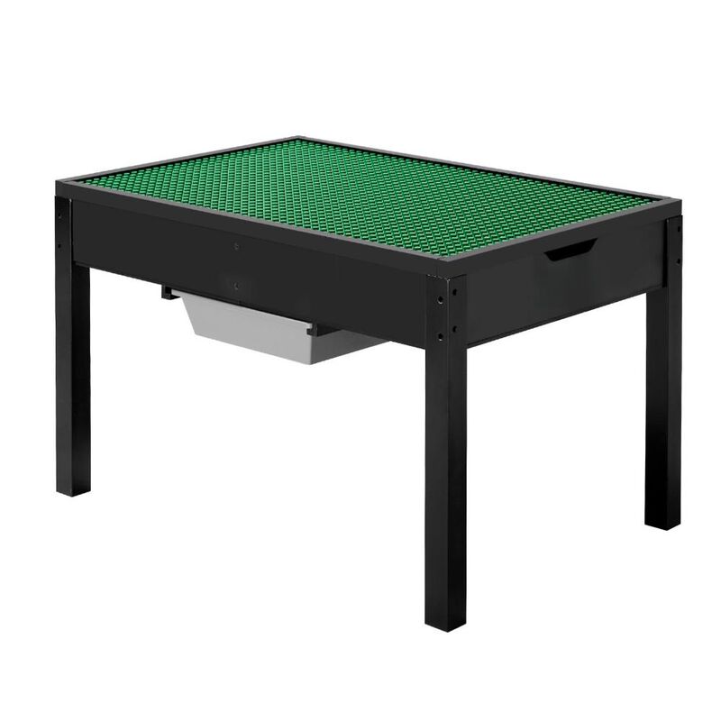 Kids Wooden Activity Table with Double Sided Building Block Top and Storage Bins image number 8