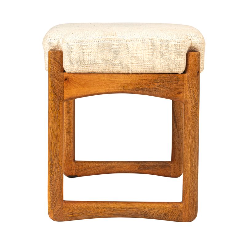 Mango Wood and Boucle Stool image number 3