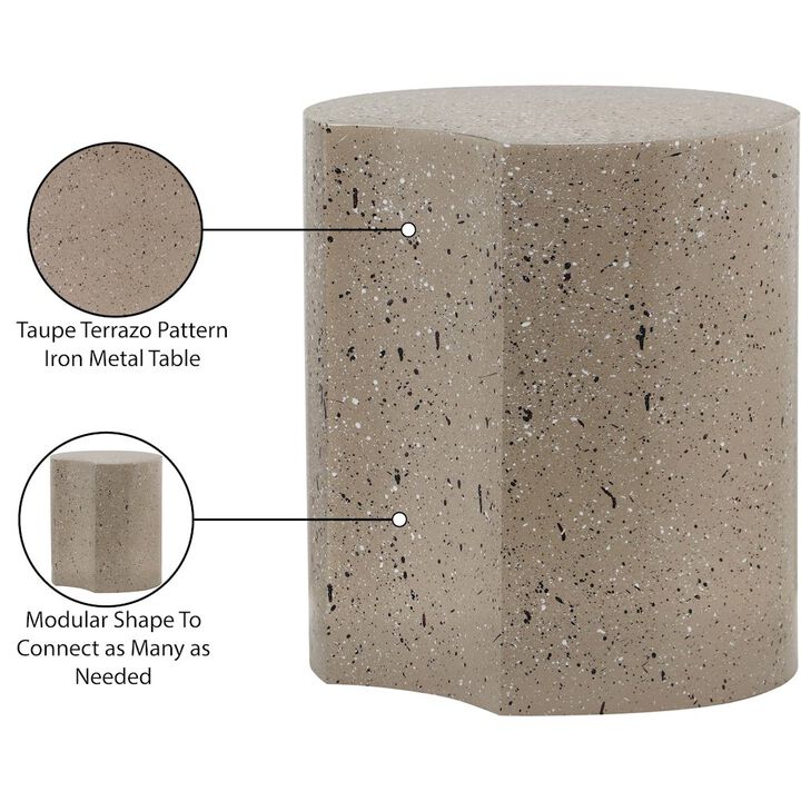 Meridian Furniture Dimple Taupe End Table