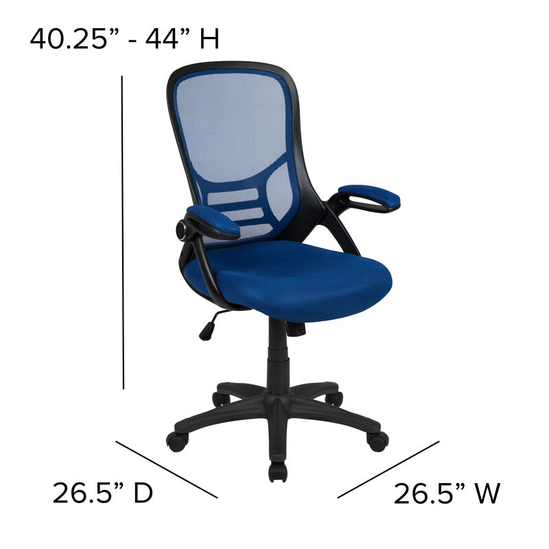 Porter High Back   Mesh Ergonomic Swivel Office Chair with Frame and Flip-up Arms image number 4