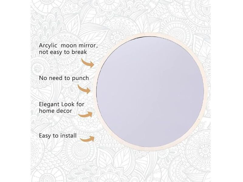 Moon Phase Mirror Set with Birds &ndash; Boho Gothic Wall Decor